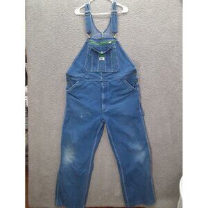 Liberty Blue Denim bibbed Overalls Med wash 40x30 fit 40x28 SizeXL 100% Cotton
